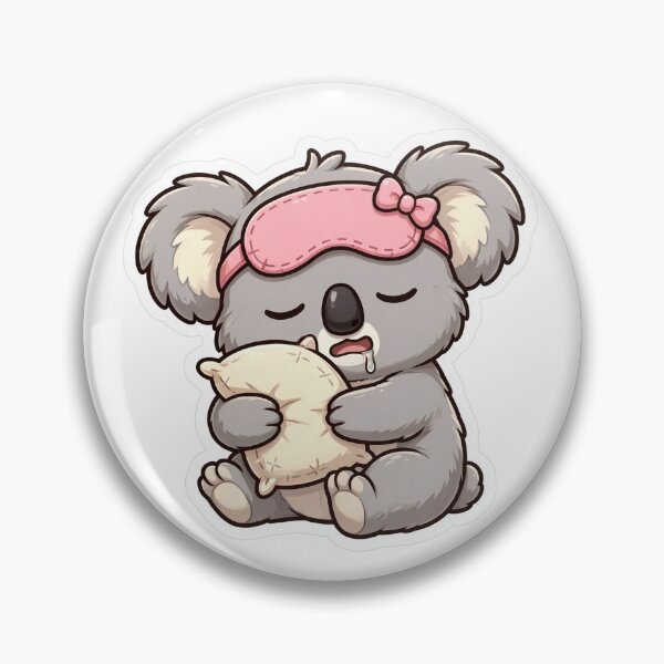 Item preview, Cute Sleepy Koala Sticker - Kawaii Lazy Koala with Pink Sleep Mask designed and sold by Ala'Salem| Cute Characters, Real Moods.