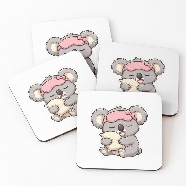 Item preview, Cute Sleepy Koala Sticker - Kawaii Lazy Koala with Pink Sleep Mask designed and sold by Ala'Salem| Cute Characters, Real Moods.