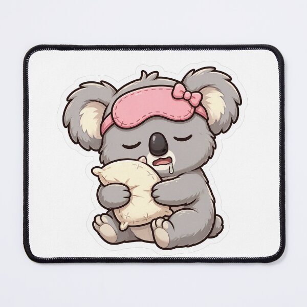 Item preview, Cute Sleepy Koala Sticker - Kawaii Lazy Koala with Pink Sleep Mask designed and sold by Ala'Salem| Cute Characters, Real Moods.