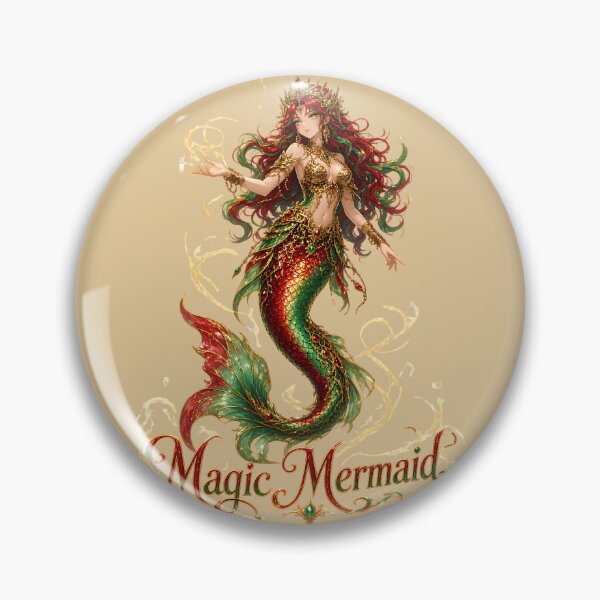 Item preview, Magic Mermaid Fantasy Anime Art | Crimson & Emerald Siren designed and sold by digitalbob60.