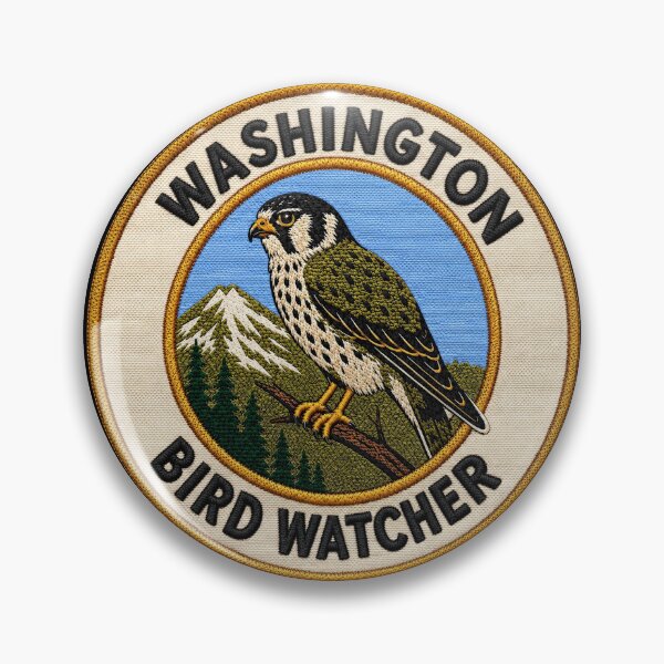 Item preview, Washington Bird Watcher – Peregrine Falcon Mountain Patch designed and sold by The-Drip-Studio.