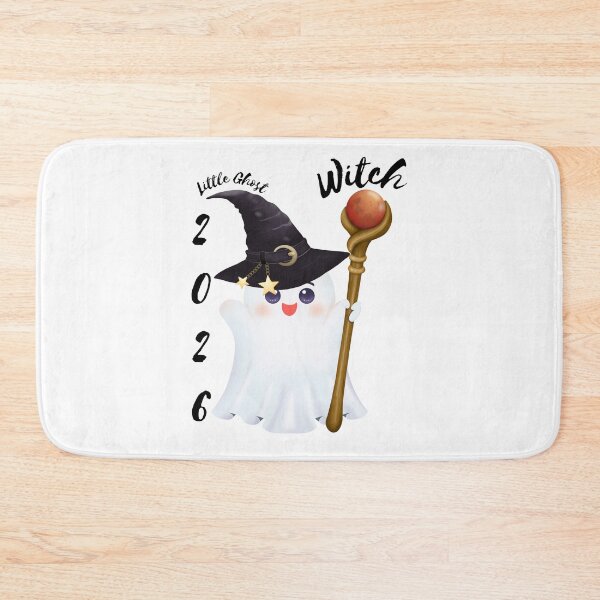 Item preview, Cute Kawaii Wizard Ghost with Magic Staff & Witch Hat designed and sold by poonzapoon.