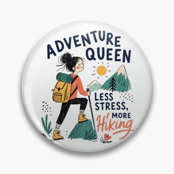 Item preview, Adventure Queen, Less Stress, More Hiking designed and sold by PrintSparkDesigns.