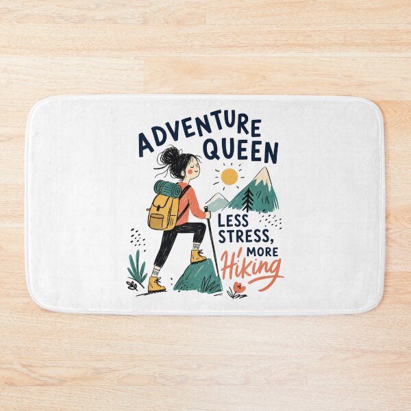 Item preview, Adventure Queen, Less Stress, More Hiking designed and sold by PrintSparkDesigns.