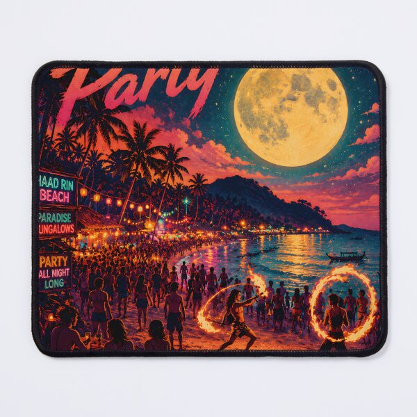 Item preview, KOH PHANGAN – Full Moon Party Retro Sunset Poster designed and sold by Spirit of Siam.