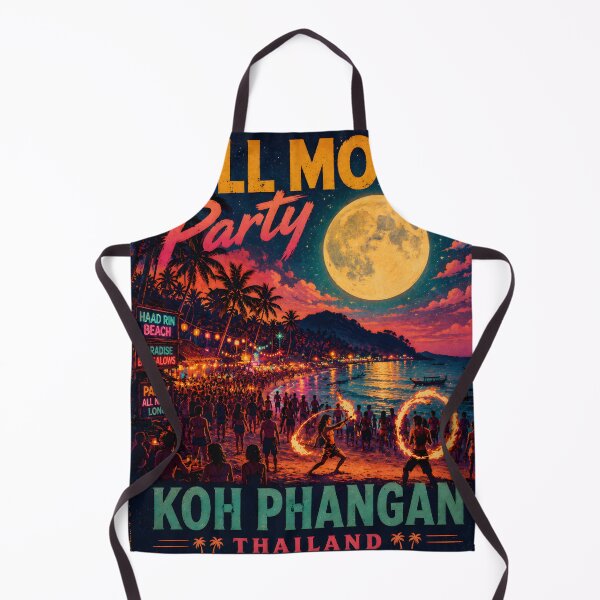 Item preview, KOH PHANGAN – Full Moon Party Retro Sunset Poster designed and sold by Spirit of Siam.