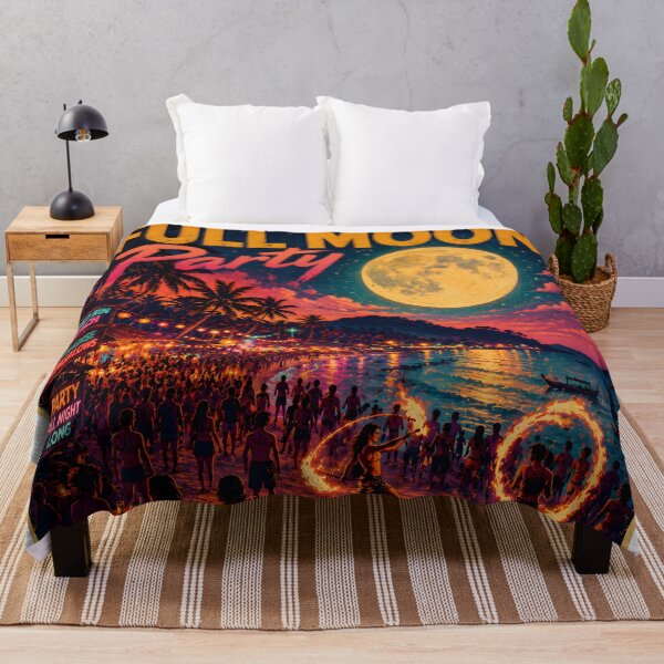 Item preview, KOH PHANGAN – Full Moon Party Retro Sunset Poster designed and sold by Spirit of Siam.