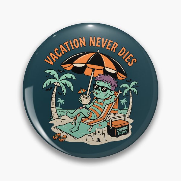Item preview, "Vacation Never Dies" Zombie Beach Halloween Design designed and sold by Sea Gem.