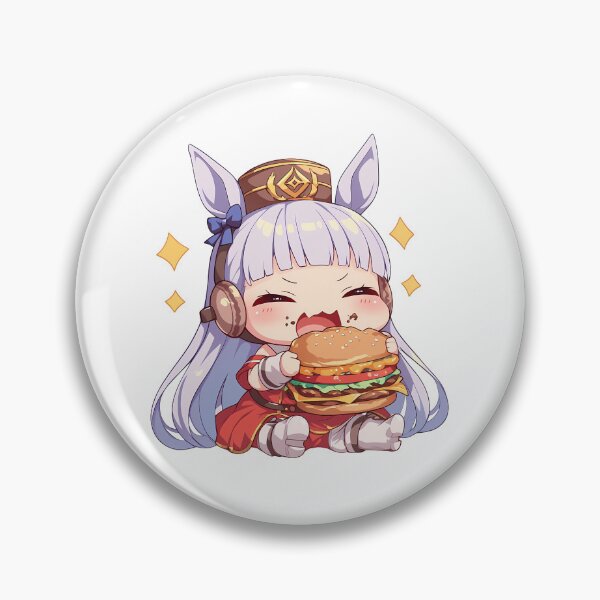 Item preview, Gold Ship Uma Musume Pretty Derby Chibi Kawaii Burger Joyful Anime Girl Snack designed and sold by Dashsopaner.