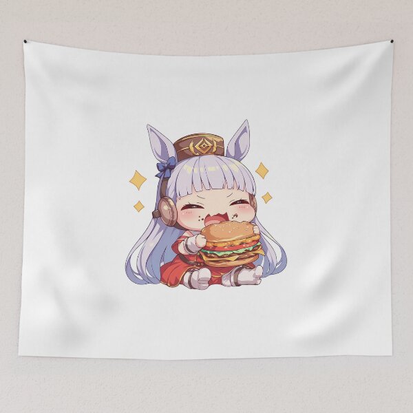 Item preview, Gold Ship Uma Musume Pretty Derby Chibi Kawaii Burger Joyful Anime Girl Snack designed and sold by Dashsopaner.