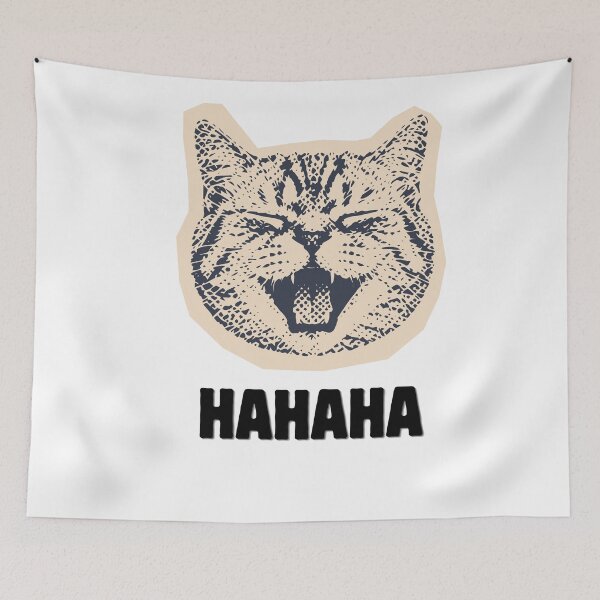 Item preview, Vintage Retro Haha Cat Laughing Funny Cute Kitten designed and sold by DearBunnyArt.