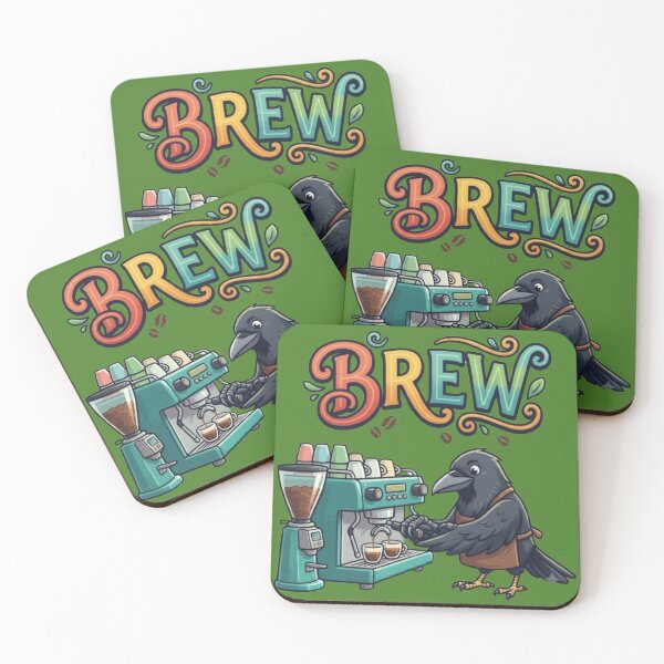 Item preview, Crow Barista at Work designed and sold by Northern Glow Art.