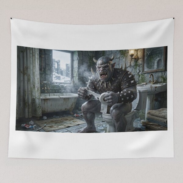 Item preview, Orc sitting in the bathroom designed and sold by cpecana.