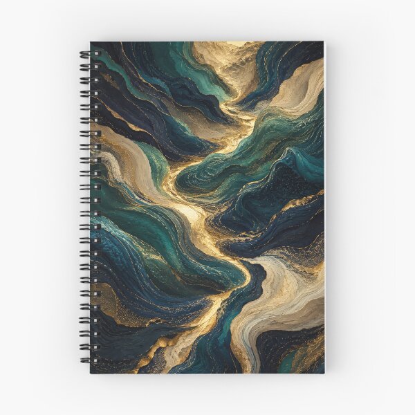 Item preview, Teal and Gold Abstract Landscape – Luxury Fluid Art designed and sold by GSizzle1.