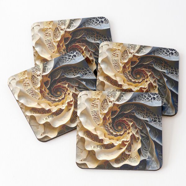 Item preview, Intricate Spiral Design in Gold and Obsidian  designed and sold by Vicky Brago-Mitchell®.