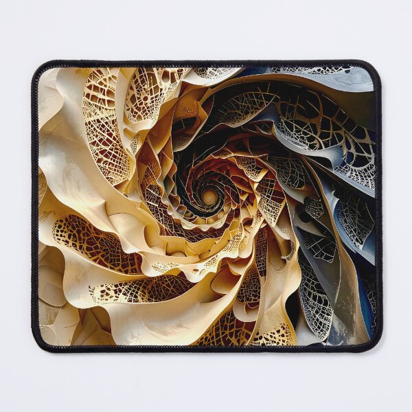 Item preview, Intricate Spiral Design in Gold and Obsidian  designed and sold by Vicky Brago-Mitchell®.