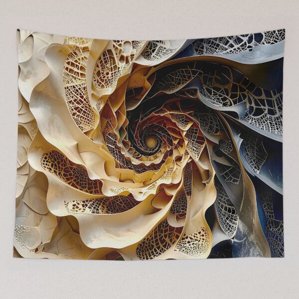 Item preview, Intricate Spiral Design in Gold and Obsidian  designed and sold by Vicky Brago-Mitchell®.