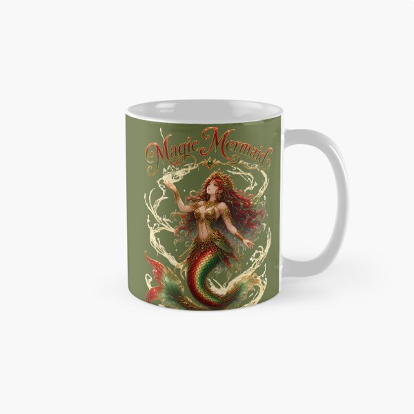 Item preview, Magic Mermaid - Golden Fantasy Siren Art designed and sold by digitalbob60.