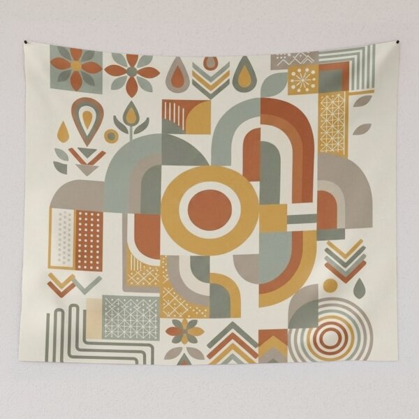 Item preview, Modern Geometric Folk Art designed and sold by WeaveSphere.