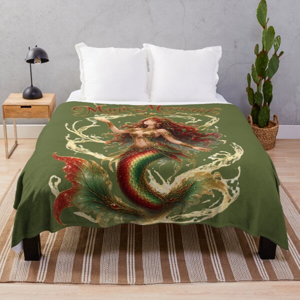 Item preview, Magic Mermaid - Golden Fantasy Siren Art designed and sold by digitalbob60.