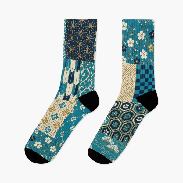 Item preview, Turquoise Harmony | Japanese Patchwork Pattern designed and sold by lbl-shop.