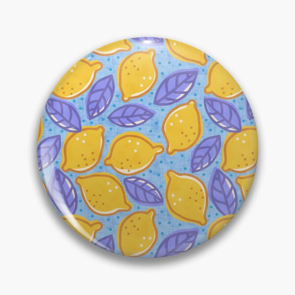 Item preview, Lemon Pattern Blue Purple Leaves designed and sold by Zaya_art.