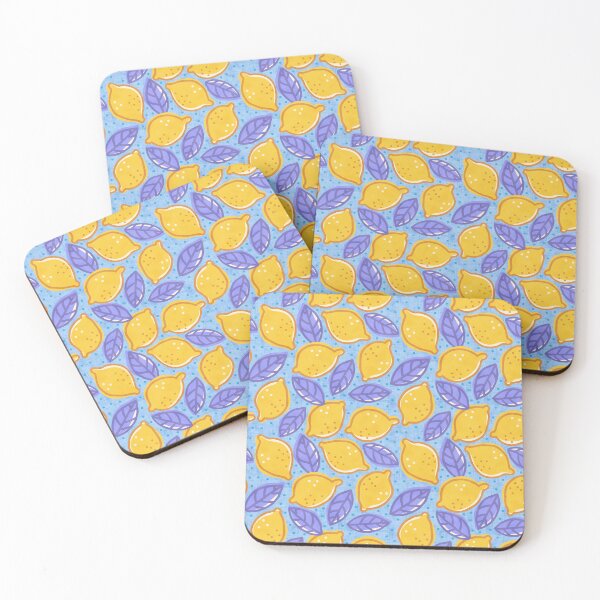 Item preview, Lemon Pattern Blue Purple Leaves designed and sold by Zaya_art.