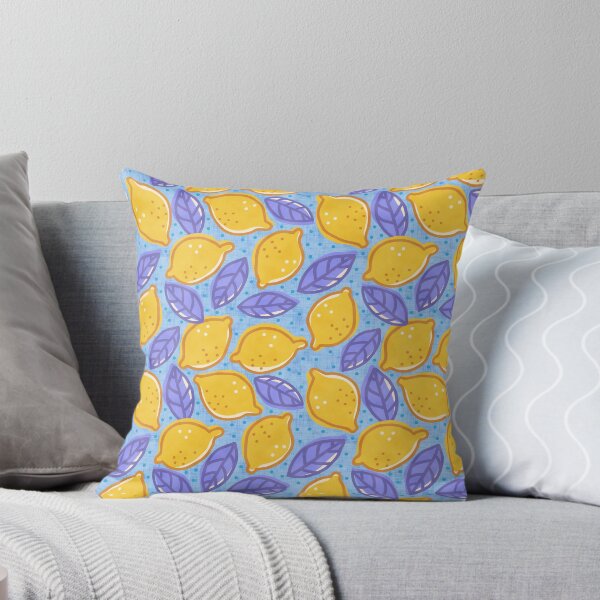 Item preview, Lemon Pattern Blue Purple Leaves designed and sold by Zaya_art.