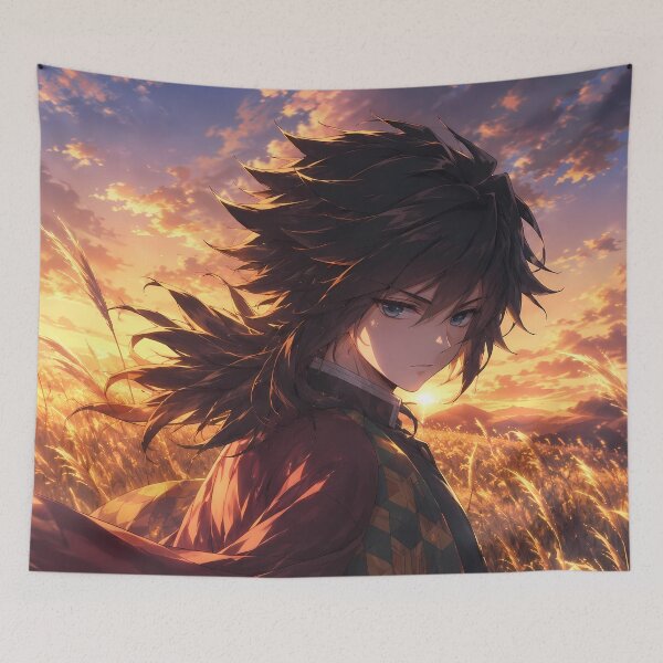 Item preview, Giyu Tomioka Demon Slayer Golden Sunset Field designed and sold by Dashsopaner.