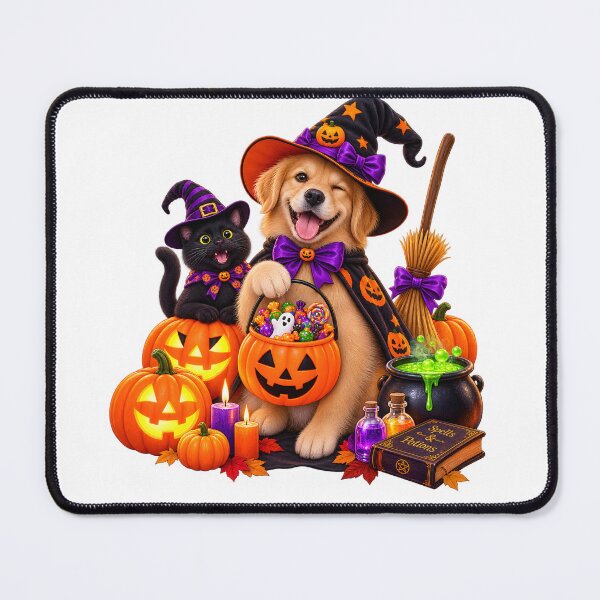Item preview, Cute Witch Dog & Cat Halloween Magic designed and sold by TinyWeird.