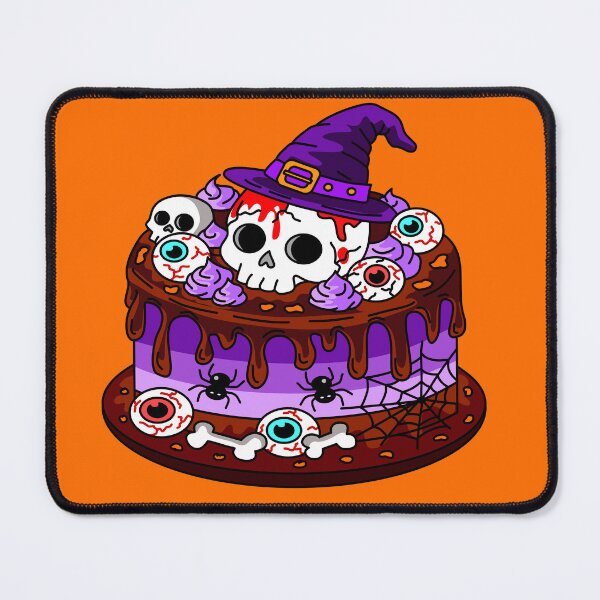 Item preview, Cute Halloween Horror ฺBakery Cake Topped with Skull Witch Hat and Eyeball Cartoon designed and sold by RS4you.