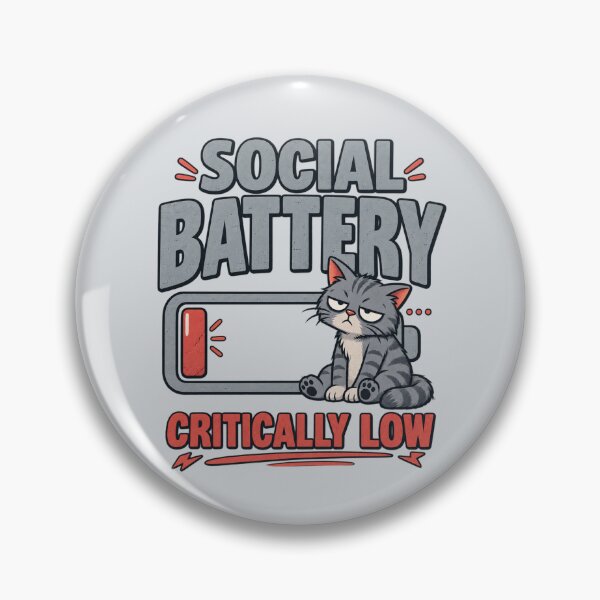 Item preview, Social Battery Critically Low – Funny Introvert Cat Design designed and sold by Williams Anderson.