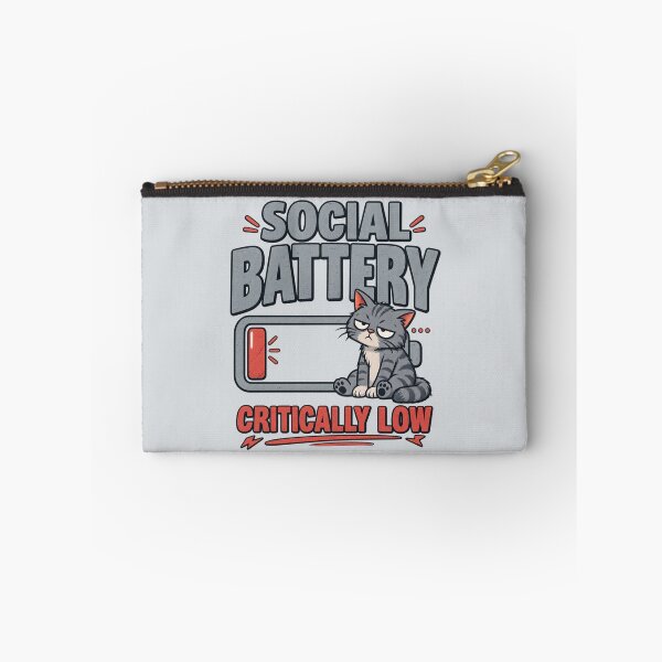 Item preview, Social Battery Critically Low – Funny Introvert Cat Design designed and sold by Williams Anderson.