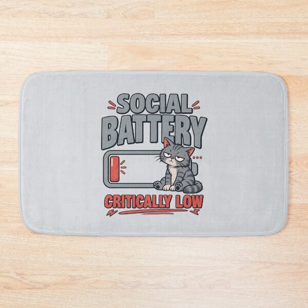 Item preview, Social Battery Critically Low – Funny Introvert Cat Design designed and sold by Williams Anderson.