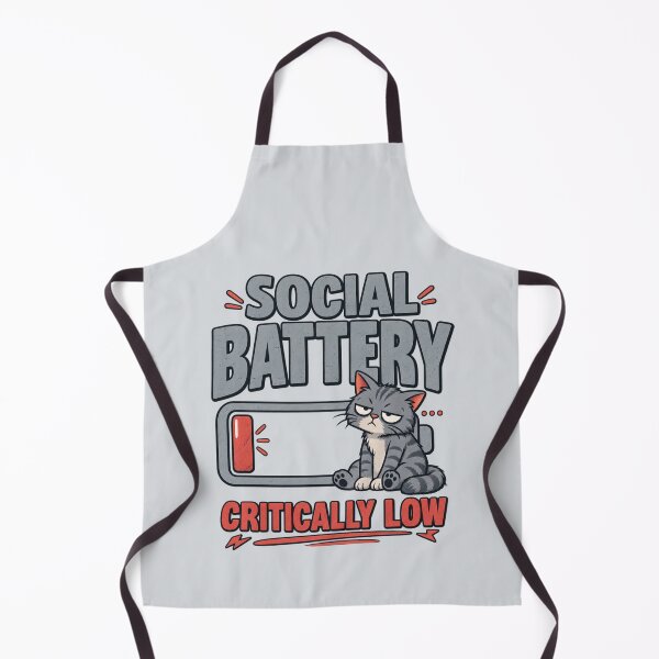 Item preview, Social Battery Critically Low – Funny Introvert Cat Design designed and sold by Williams Anderson.