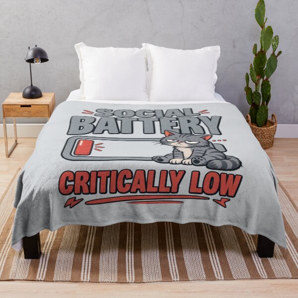 Item preview, Social Battery Critically Low – Funny Introvert Cat Design designed and sold by Williams Anderson.