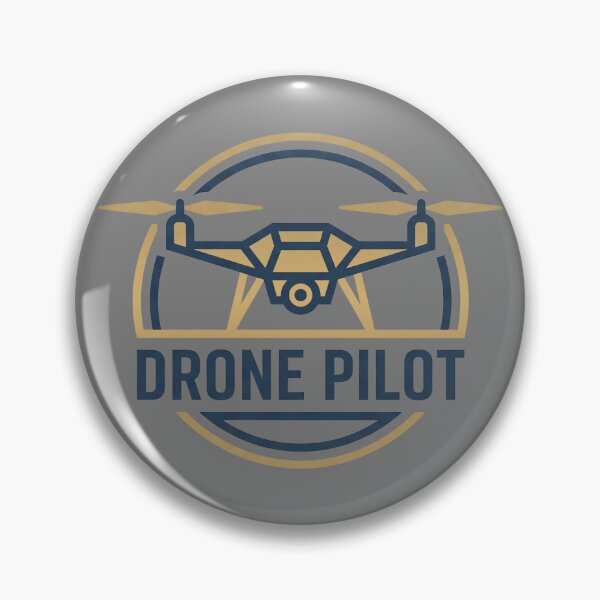Item preview, Drone Pilot Emblem Gold Navy Aerial Photography Quadcopter designed and sold by KiwiRider.