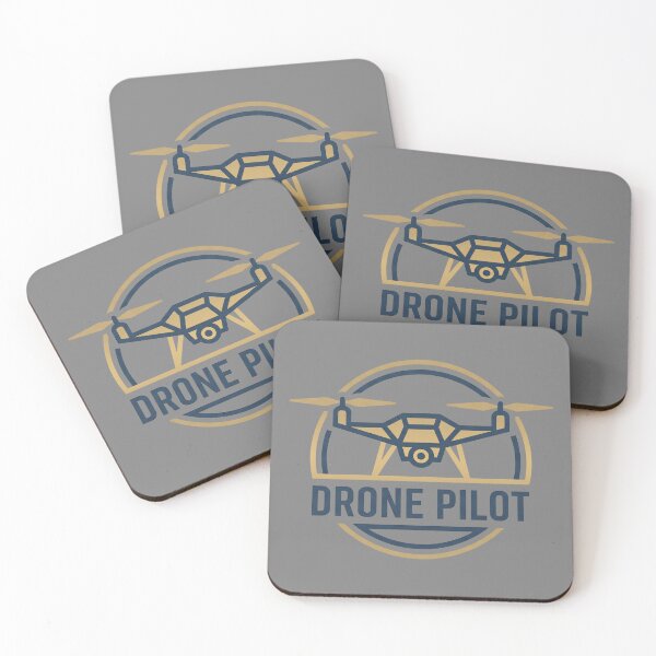 Item preview, Drone Pilot Emblem Gold Navy Aerial Photography Quadcopter designed and sold by KiwiRider.
