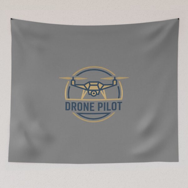 Item preview, Drone Pilot Emblem Gold Navy Aerial Photography Quadcopter designed and sold by KiwiRider.