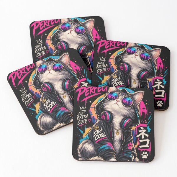Item preview, Not Perfect Just Extra Cute - Cool Graffiti Cat designed and sold by GenZFashion000.