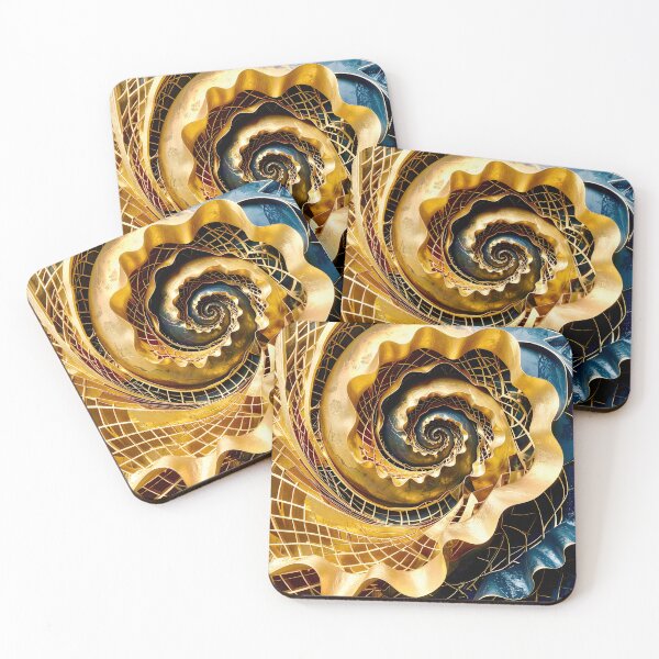 Item preview, Spiral Structure in Gold Blue Obsidian  designed and sold by Vicky Brago-Mitchell®.