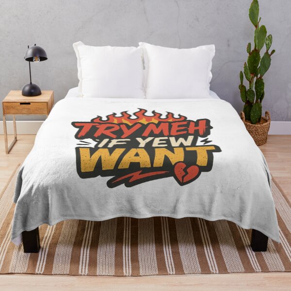 Item preview, Try Meh If Yew Want – Bold Attitude Flame Typography Funny Statement Design designed and sold by SoulThread Studio.