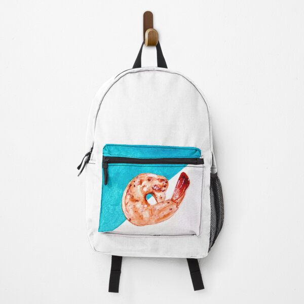 Item preview, Watercolor Shrimp on Turquoise designed and sold by DaydreamDept..