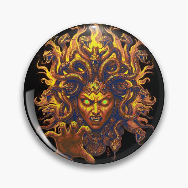 Item preview, Medusa Fire Hair Brown Tan Yellow Green Eyes designed and sold by AbbottDesigns.