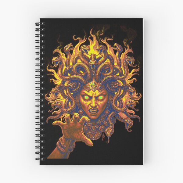 Item preview, Medusa Fuego Cabello Castaño Bronceado Amarillo Verde Ojos designed and sold by AbbottDesigns.