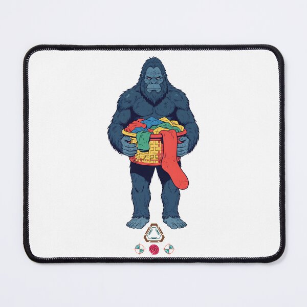 Item preview, Bigfoot Doing Laundry with Giant Sock - Funny Sasquatch Chores designed and sold by Whimsy Trail Co.