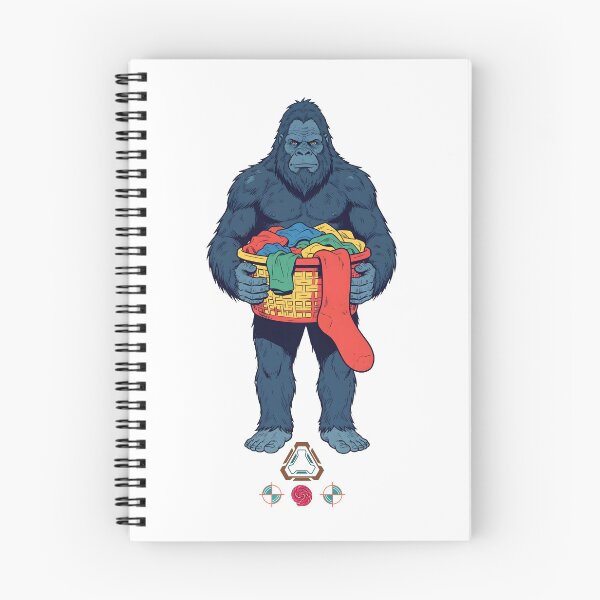 Item preview, Bigfoot Doing Laundry with Giant Sock - Funny Sasquatch Chores designed and sold by Whimsy Trail Co.