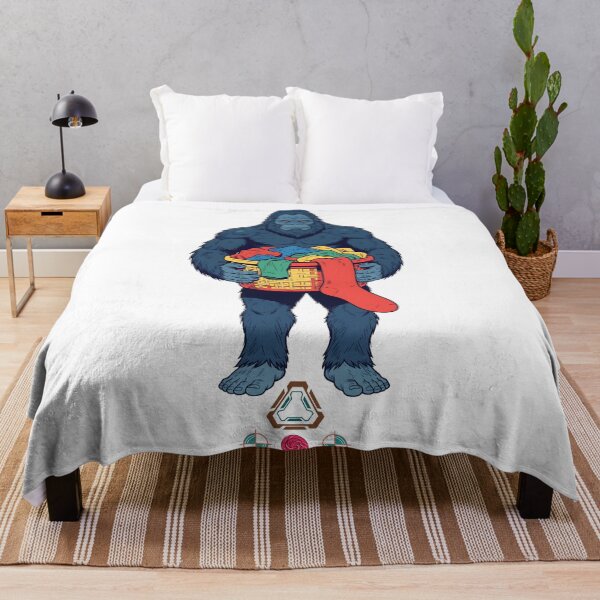 Item preview, Bigfoot Doing Laundry with Giant Sock - Funny Sasquatch Chores designed and sold by Whimsy Trail Co.