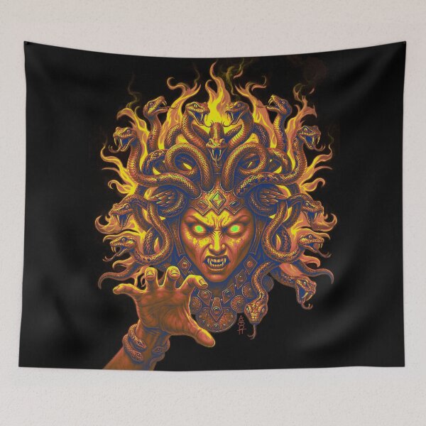 Item preview, Medusa Fire Hair Brown Tan Yellow Green Eyes designed and sold by AbbottDesigns.