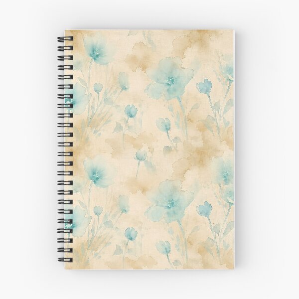Item preview, Vintage tea stain botanical turquoise florals – Seamless Linen Repeat Pattern designed and sold by RescueHeart10.
